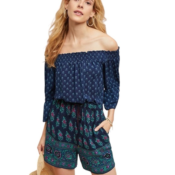 Anthropologie Blue and Pink Shorts - Picture 1 of 5